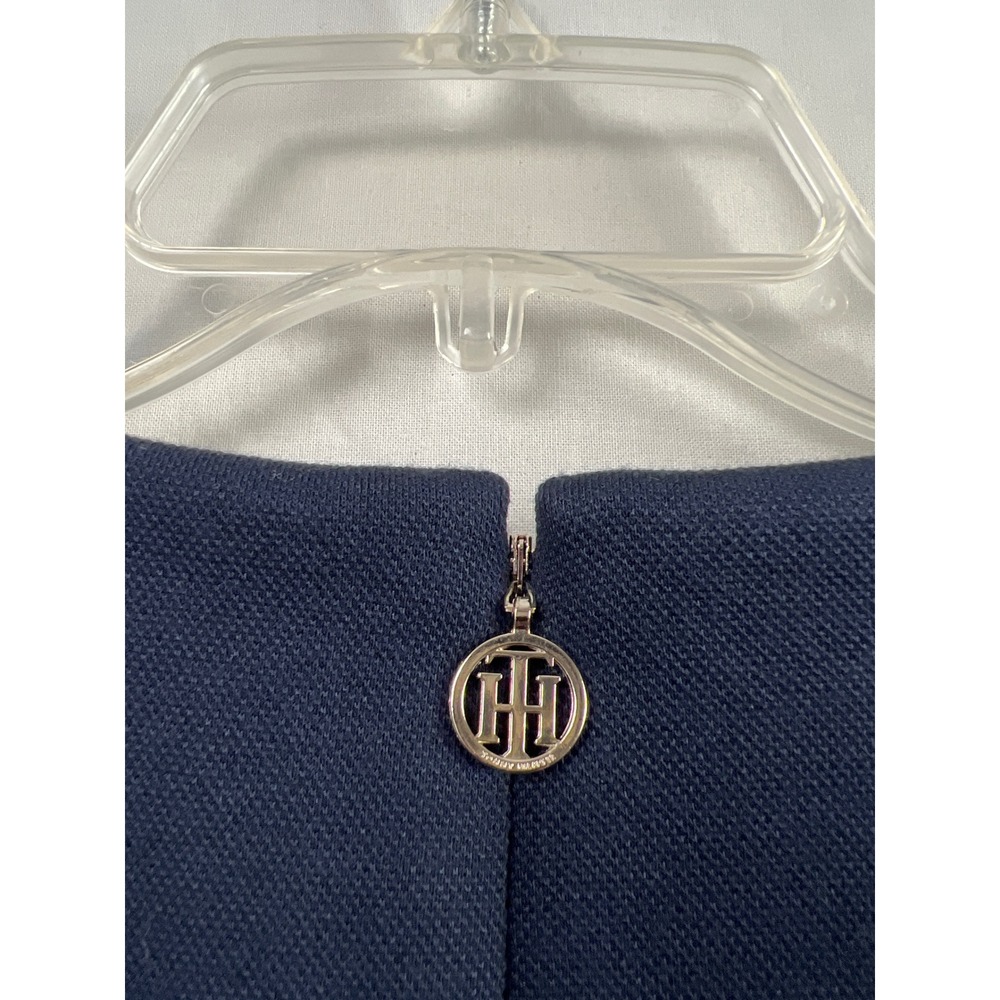 Tommy Hilfiger Sheath Dress Womens 12 Navy Blue White Stripe Sleeveless Knit - Picture 8 of 9